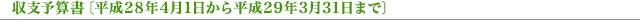 収支予算書〔平成28年4月1日から平成29年3月31日まで〕