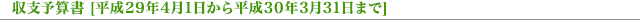 収支予算書〔平成29年4月1日から平成30年3月31日まで〕